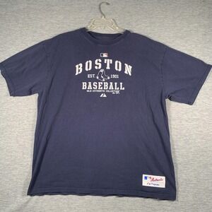 Boston Red Sox Shirt Mens XL Blue MLB Baseball Majestic Authentic T-Shirt Tee